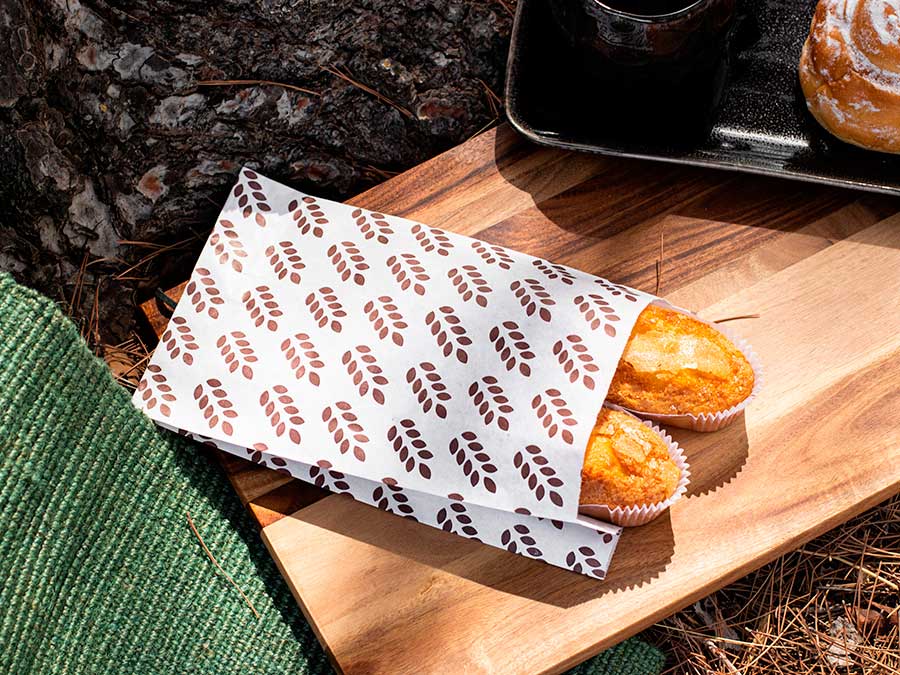 Bolsa Papel 14+7x28cm 40gr Blanco Deco. Espigas, 1.000uds