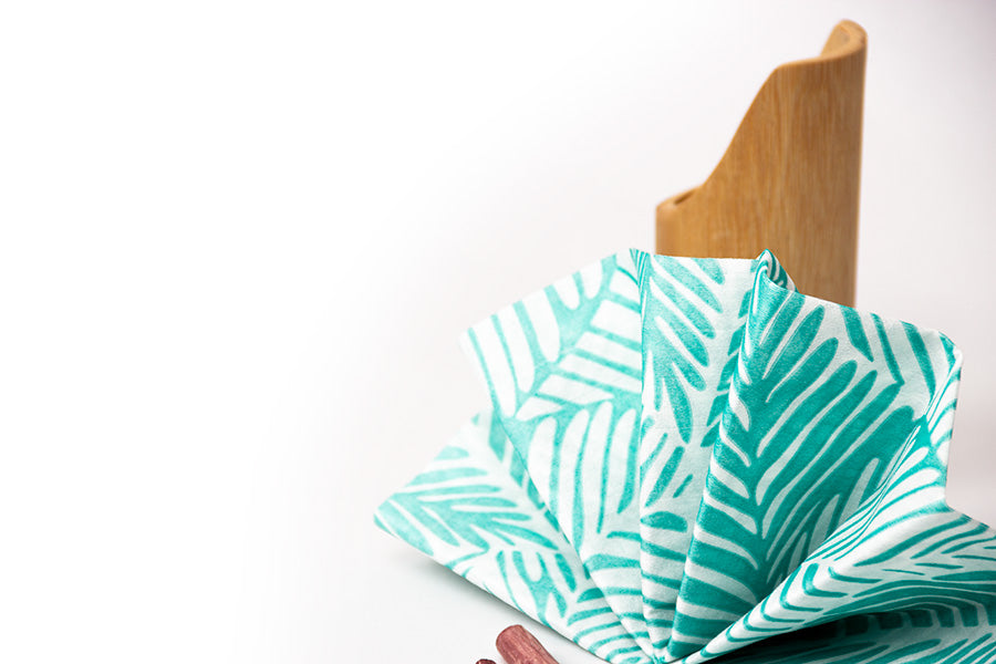 Servilleta Bambutex 50x50cm Deco. Tropical Turquesa, 200uds
