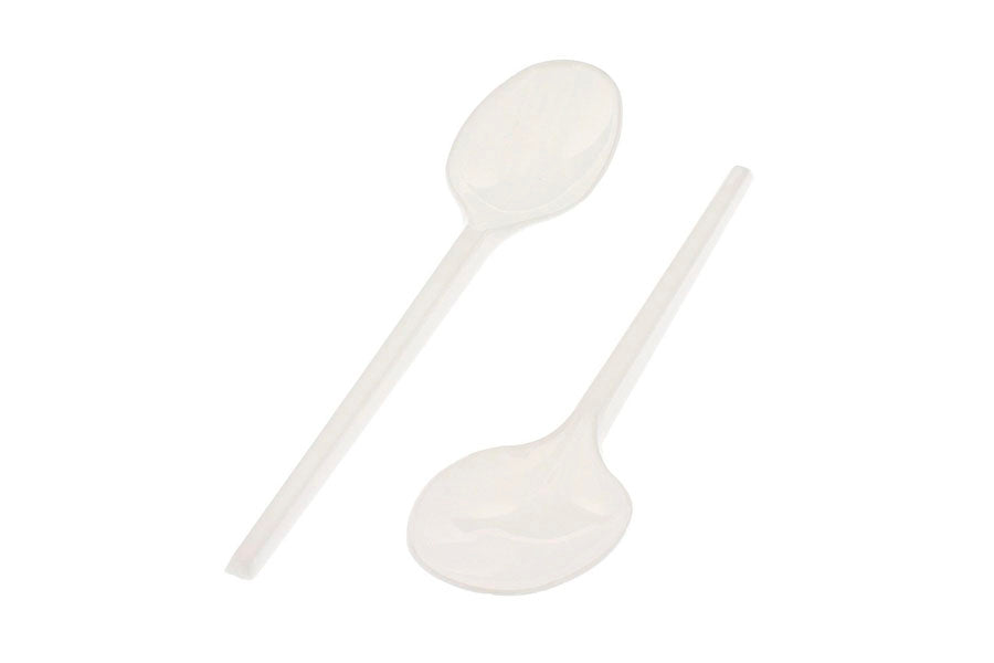 ; White stackable spoon 100 pcs.