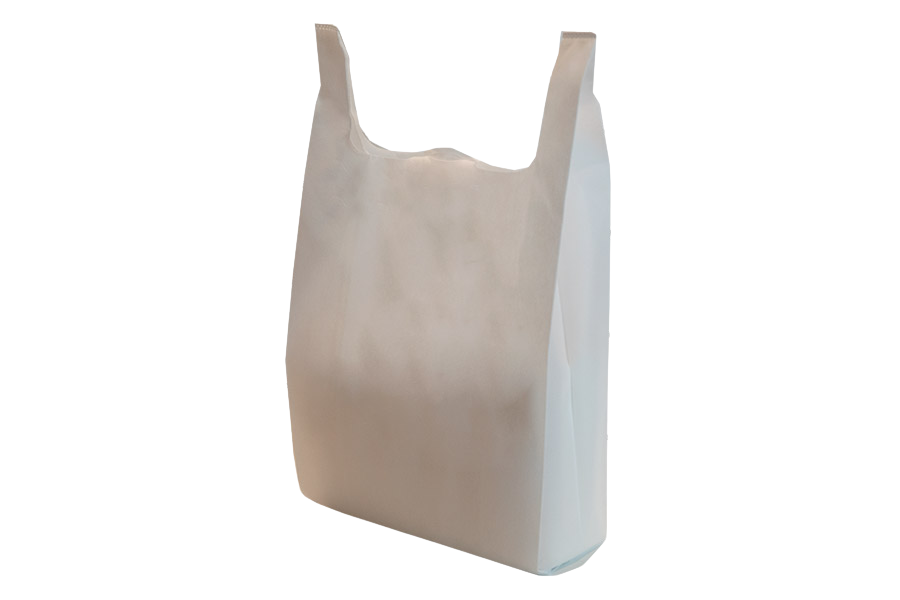 Novotex T-shirt bags, 33+14x60cm, 50g, white, 250 units.