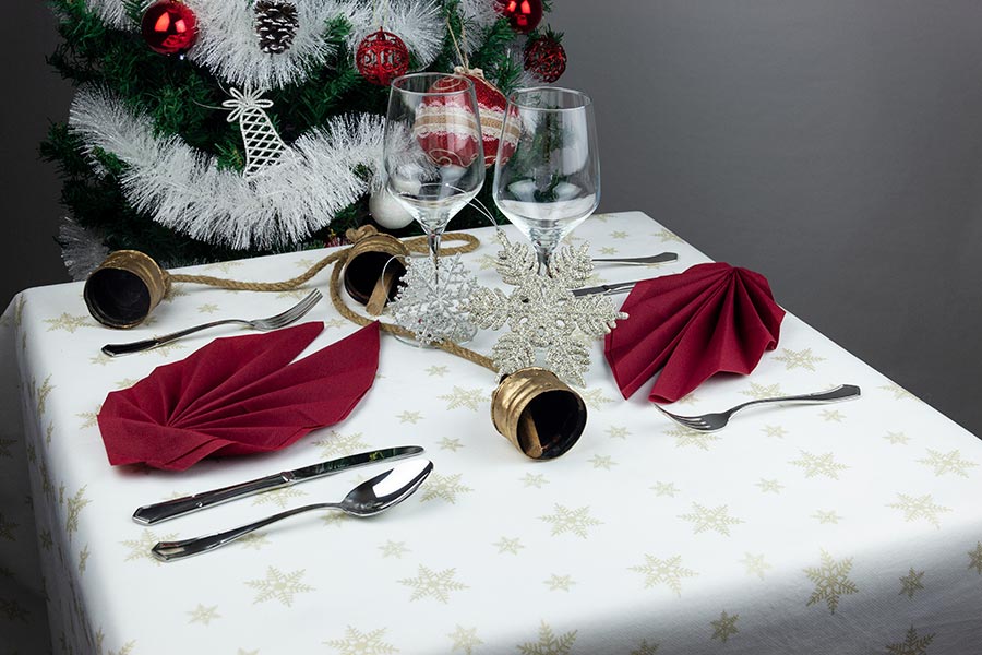 Rollo Mantel Novotex 1,20x50m Prec. 40cm Blanco Deco. Estrellas