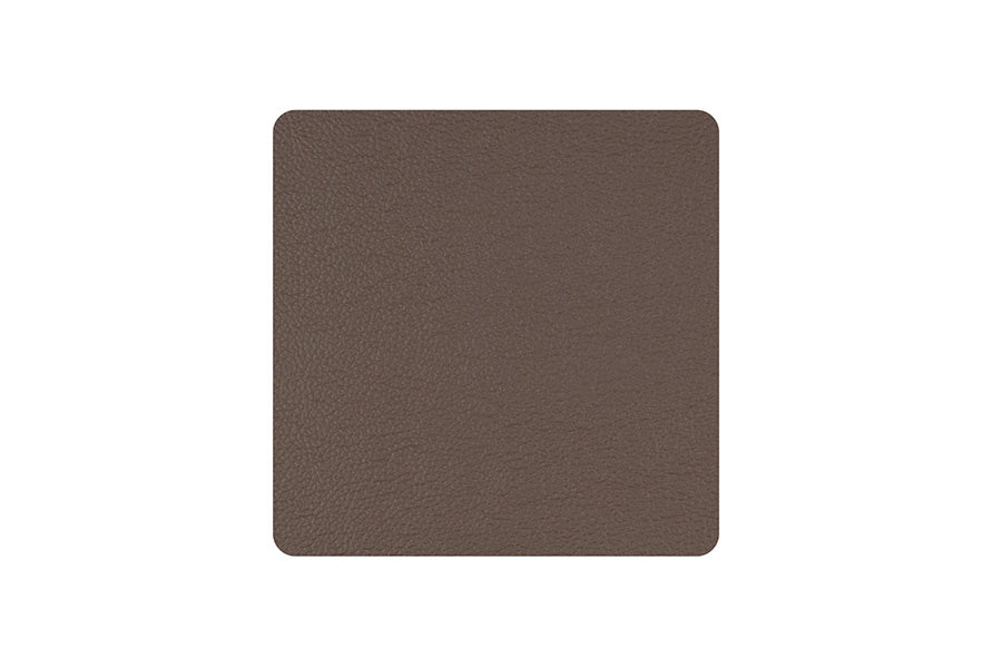 Posavasos Polipiel Cuadrado 10x10cm Marrón-Blanco (10pq x 6uds)