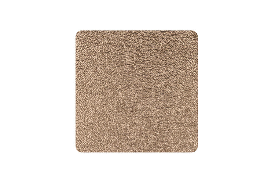 Posavasos Polipiel Cuadrado 10x10cm Marrón-Oro (10pq x 6uds)