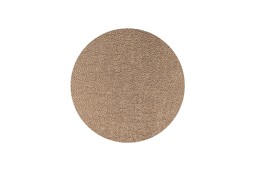 Posavasos Polipiel Redondo 10x10cm Marrón-Oro (10pq x 6uds)