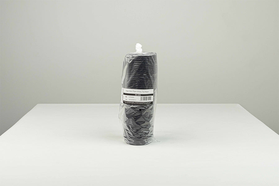 Tapa Vaso Papel 200cc. 7oz Negra (20pq. x 50uds)