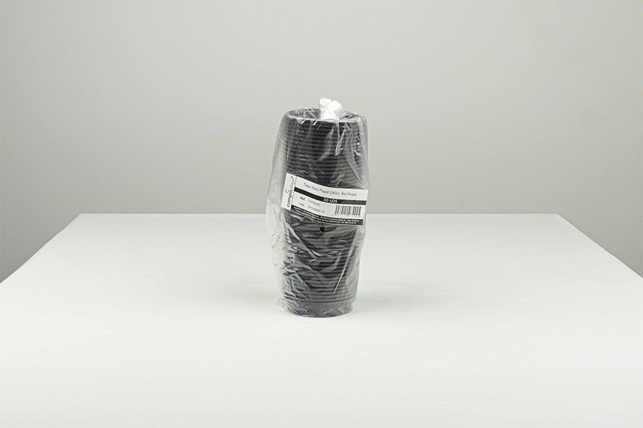 Tapa Vaso Papel 240cc. 8oz Negra (20pq. x 50uds)