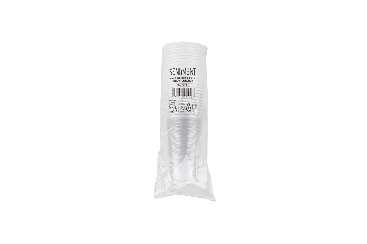 Vaso Reutilizable PP 330cc Transparente