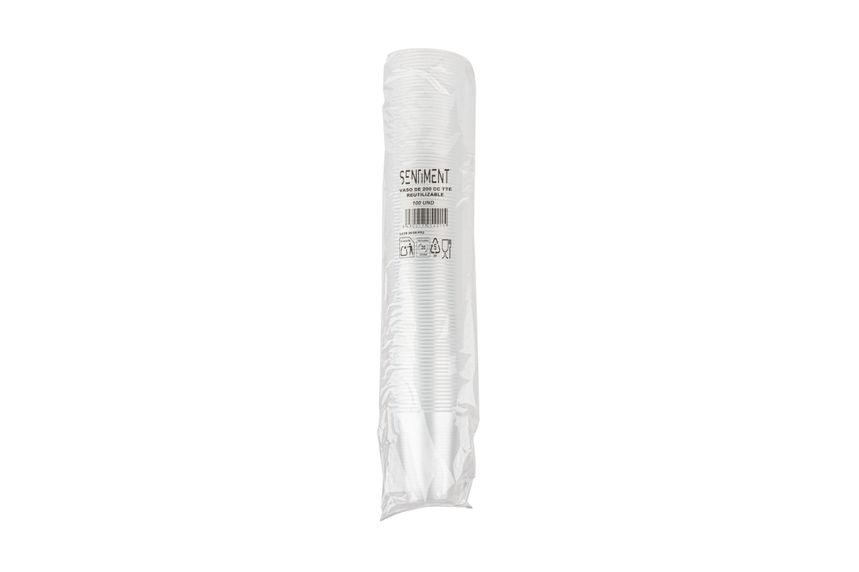 Vaso Reutilizable PP 220cc Transparente