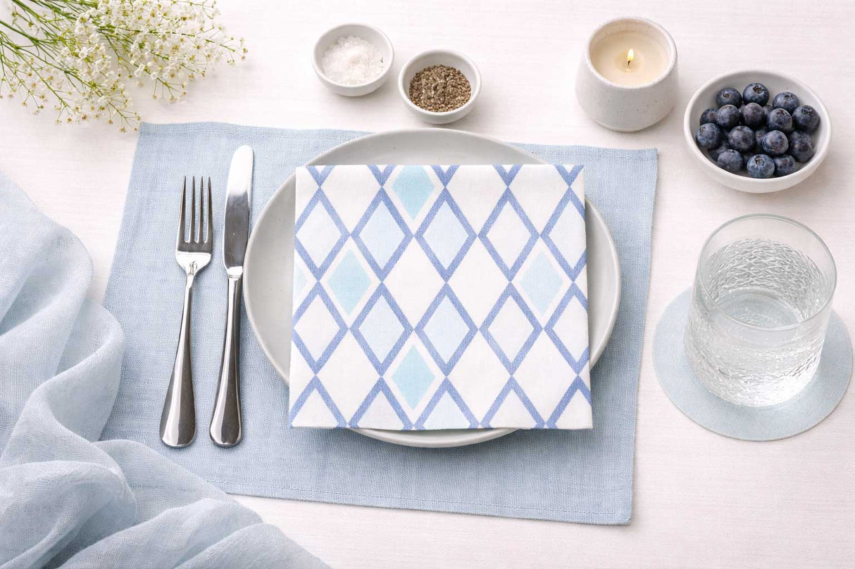 Servir. Bambulux 40x40cm 480uds Déco. Tresmall Azul