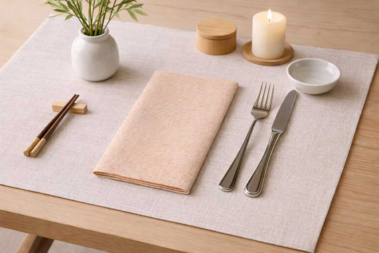 Servilleta Bambulux 48x48cm Pleg. 1/8 L Deco. Capri Melocotón, 300uds