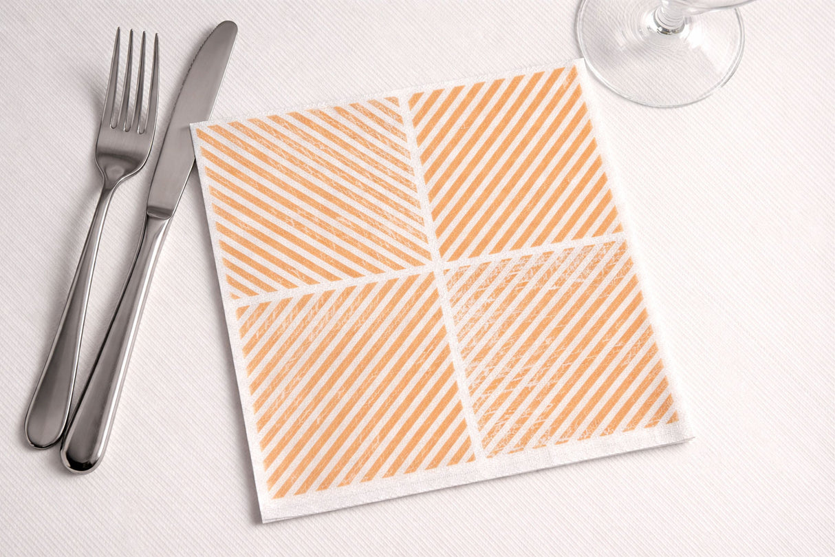 Servilleta Bambulux 48x48cm Deco. Diagonal Melocotón, 240uds