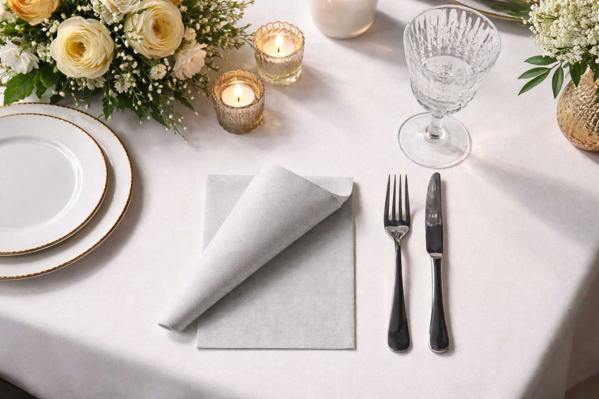 Servilleta Bambutex 30x40cm Pleg. 1/4 Deco. Capri Gris, 600uds