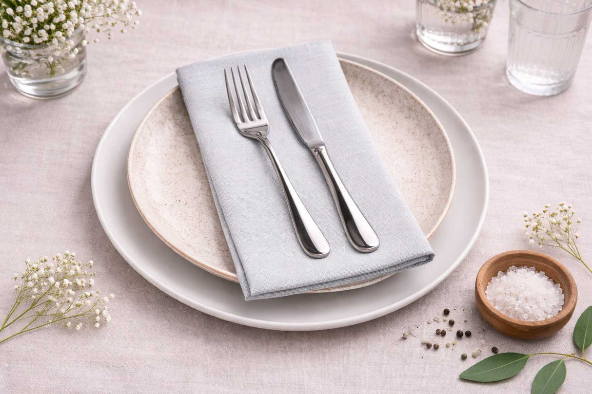 Serv. Bambutex 48x48 Pl. 1/8 360 unités. Blanc CP GR Deco. Capri Gris