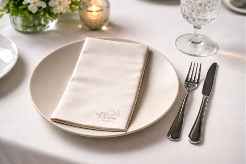 Servilleta Cotton Nature 48x48 Pleg. 1/8 360uds Blanco