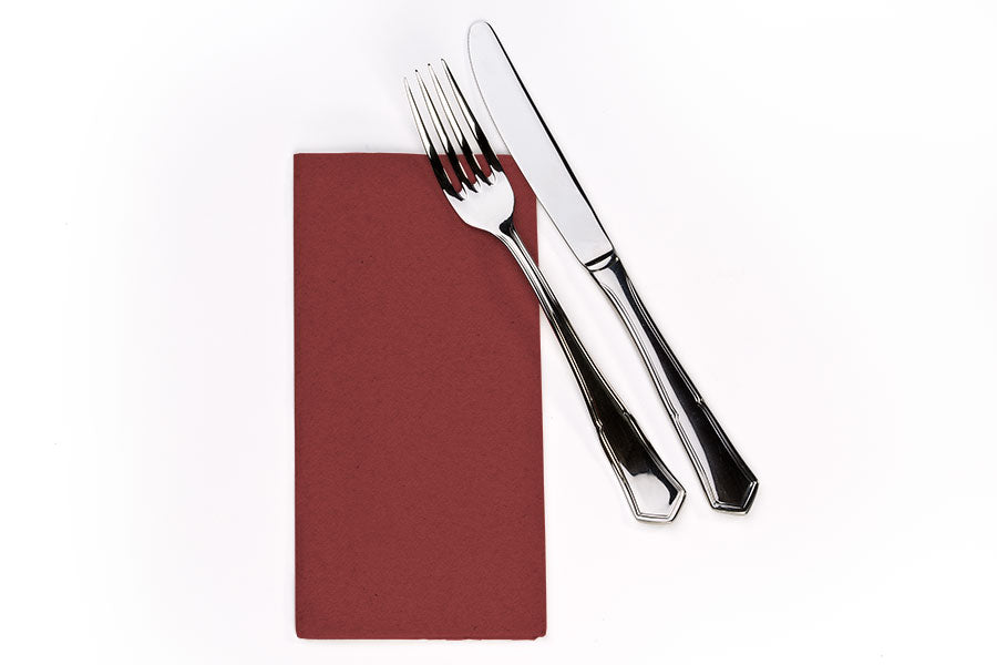 Servilleta 40x40cm Pleg. 1/8 Burdeos 2 Capas, 1.200uds