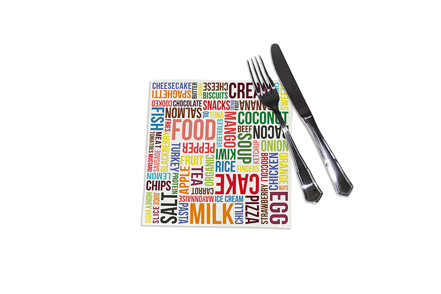 Servilleta Punta Punta 40x40cm Imp. Digital Food is good, 240uds