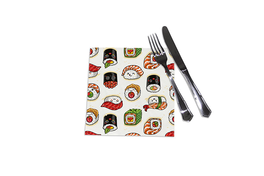 Servilleta Punta Punta 40x40cm Imp. Digital Sushi, 240uds