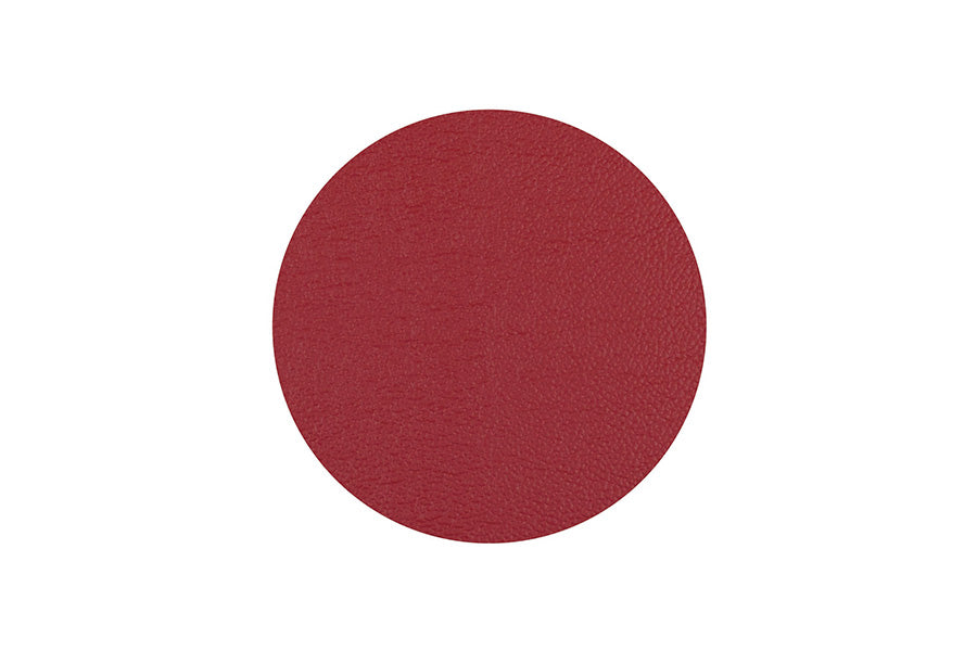 Posavasos Polipiel Redondo 10x10cm Rojo-Crema (10pq x 6uds)