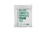 Bolsa Plástico Asa Camiseta 35x50cm 50µm Reciclada 70% Blanca, 20pq x 1kg
