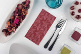 Servilleta Air Soft 40x40cm Pleg. 1/8 Burdeos Deco. Leaf, 480uds