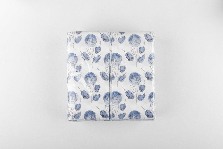 Servilleta Air Soft 40x40cm Pleg. 1/8 Deco. Cotó Azul, 480uds