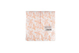 Servilleta Air Soft 40x40cm Pleg. 1/8 Deco. Leaf Naranja, 480uds