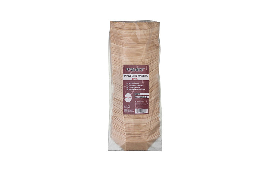 Barqueta de madera 50ml 8x6x2cm