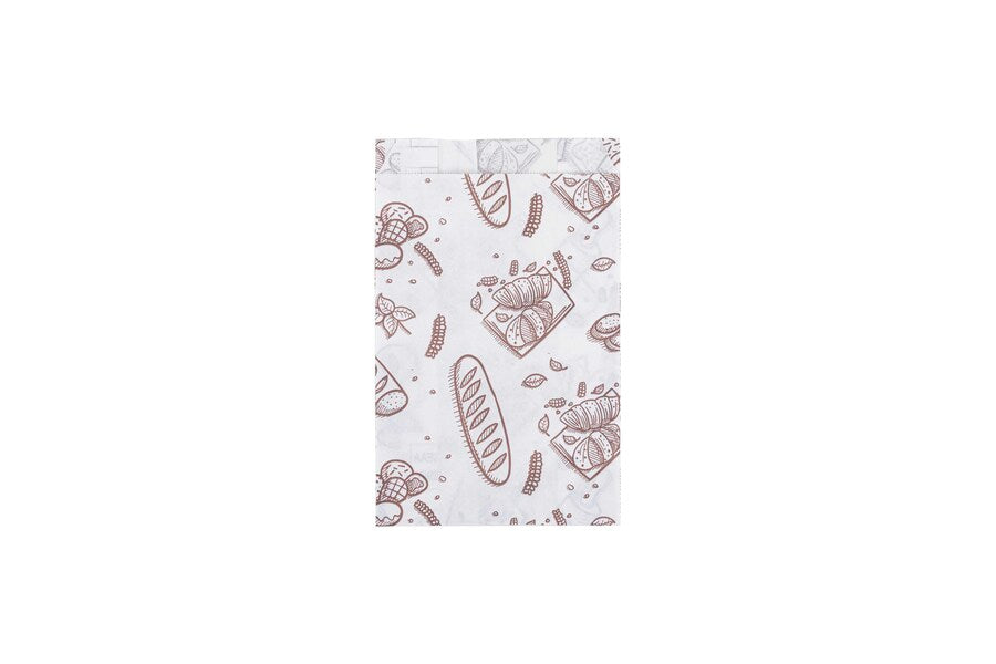 Bolsa Papel 12+6x20cm 40gr. Blanco Deco. Bakery