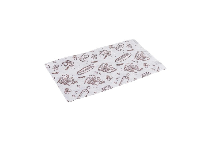 Bolsa Papel 18+7x32cm 40gr. Blanco Deco. Bakery