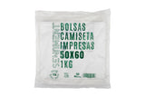 ; Sac en plastique Asa Camiseta 50x60cm Blanca 2kg. 50µm Reciclada 70%