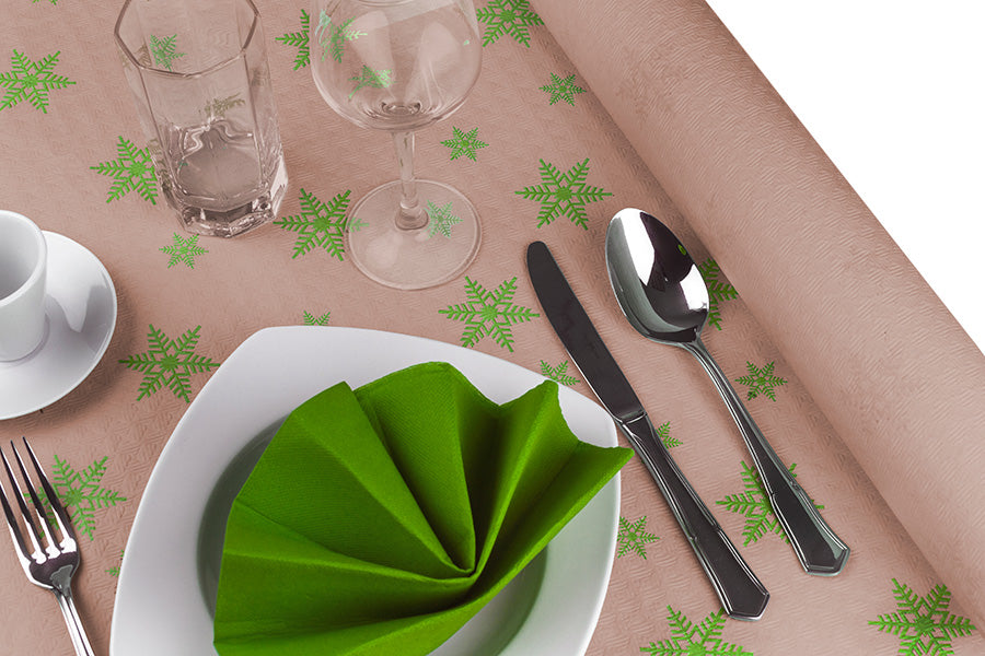 Rollo Mantel Papel 1x10m 40gr Eco Nature Deco. Estrellas (Tinta Verde)