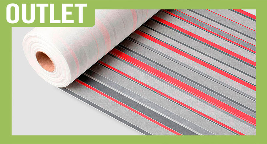 ; Rollo Air Soft 0,40x48m Deco. Linde ROGR (Rojo/Gris) Prec. 30cm