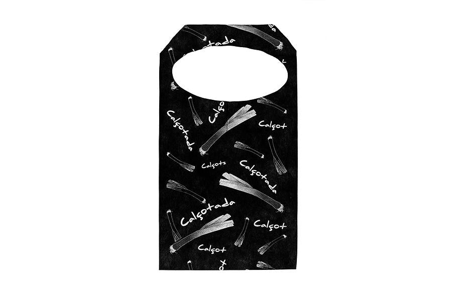Peto Talla G Novotex Negro Deco Calçots Blanco 35x60cm 400ud.