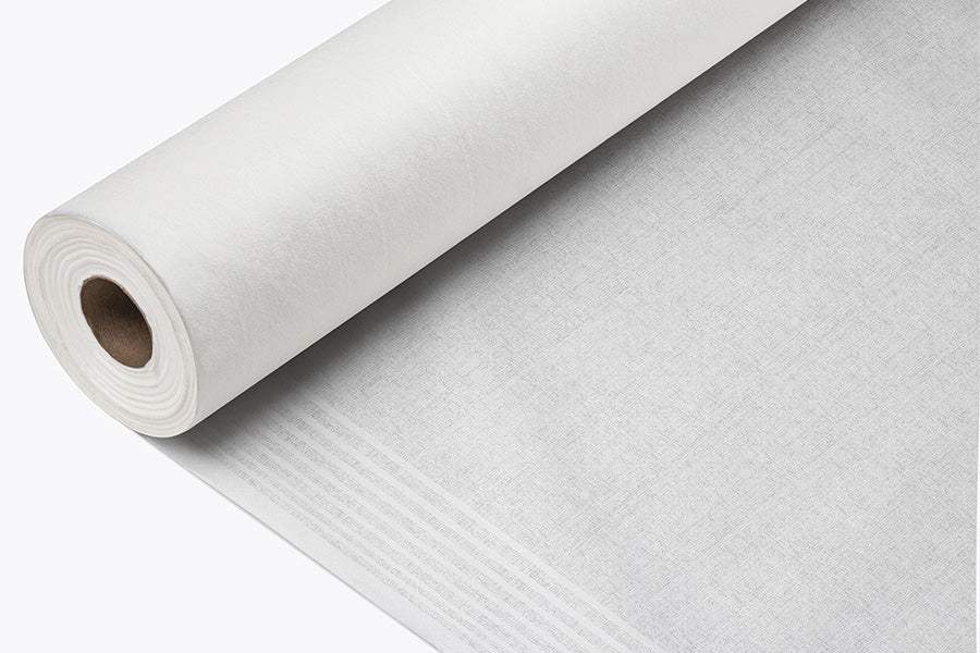 Bambutex Tablecloth Roll 1.2x25m White Deco. Nairobi Grey