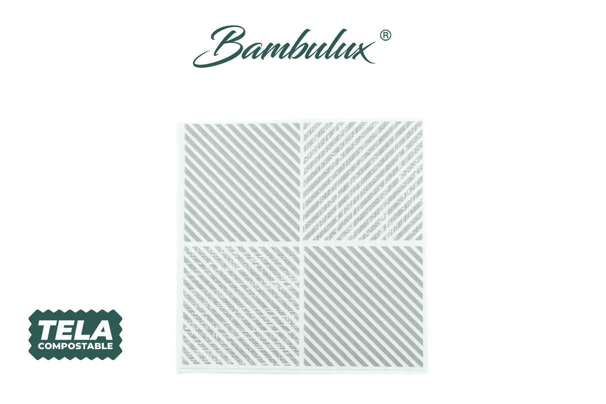 Servilleta Bambulux 48x48cm Deco. Diagonal Gris, 240uds