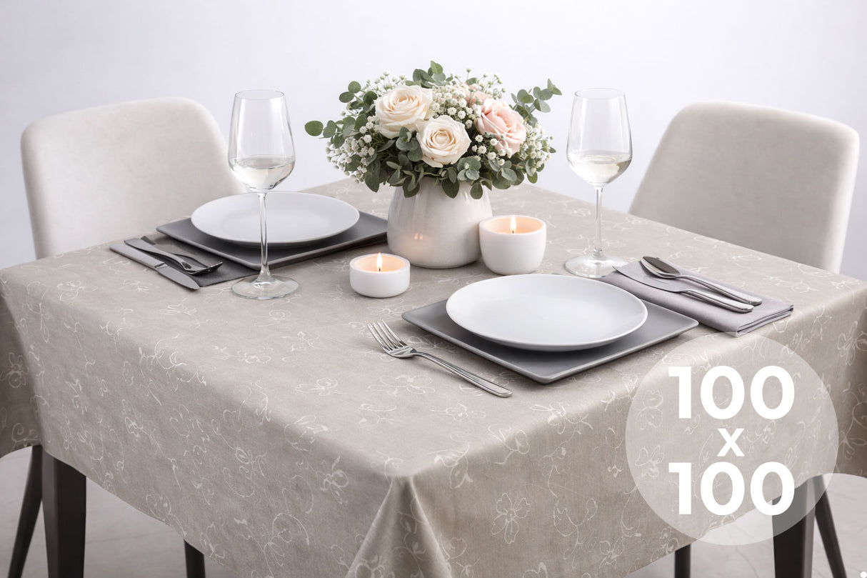 Mantel Extratela Alba Plus 100x100cm Flores (Confeccionado a 96x96cm)