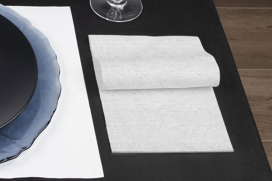 Servilleta Bambutex 30x40cm Pleg. 1/4 Deco. Capri Gris, 600uds