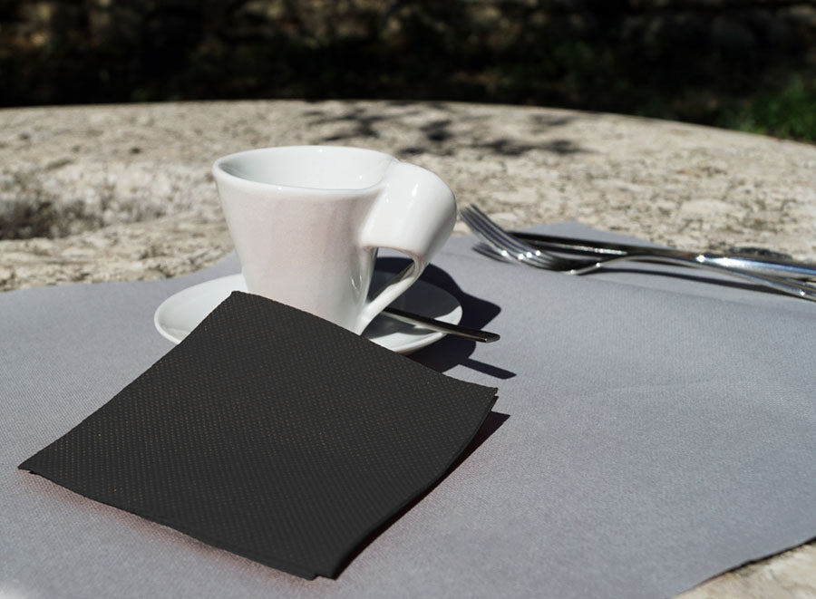 Servilletas Micropunto 20x20cm Negro, 100uds 24pq
