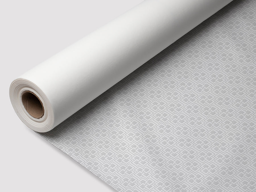 Bambulux Tablecloth Roll 1x25m White Deco Montecarlo Grey
