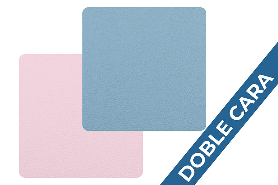 Posavasos Polipiel Cuadrado 10x10cm Rosa-Azul (10pq x 6uds)