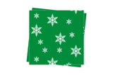 Servilleta Punta Punta 40x40cm Verde Deco. Estrellas (Tinta Blanca), 600uds