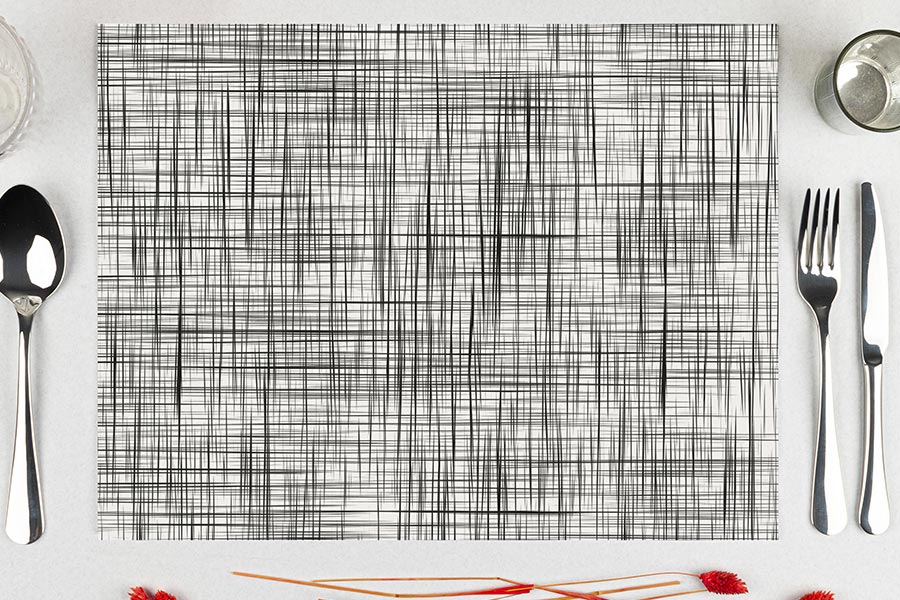 Mantel Papel 28x40,5cm 80gr Deco. Urban Negro Impresion Offset, 500uds