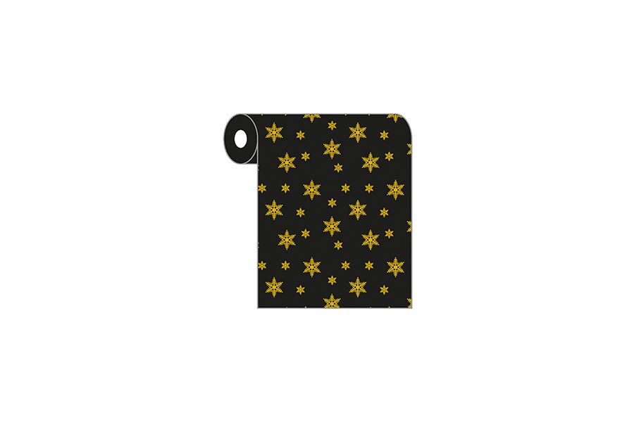Rollo Mantel Novotex 0,40x48m Prec. 30cm Negro Deco. Estrellas