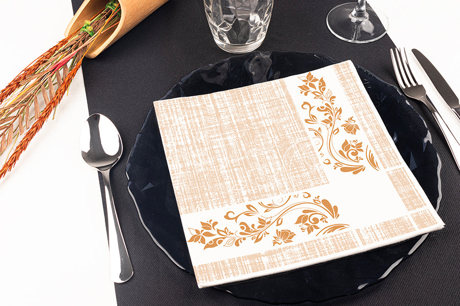 Servilleta Bambulux 48x48cm Deco. Venecia Melocotón, 240uds