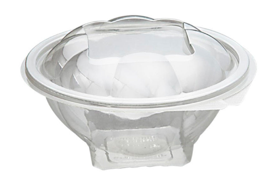 ; Hinged lid salad bowl container -Pet- 500cc 75 units (-15ºC to +55ºC)