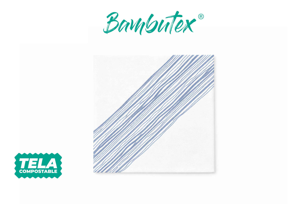 Servilleta Bambutex 48x48cm Deco. Ibiza Azul, 300uds