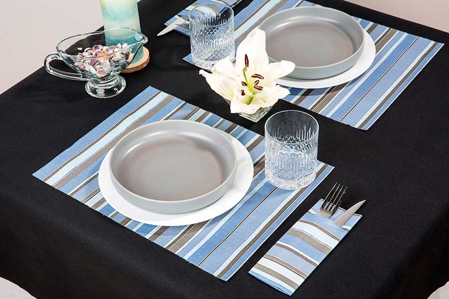 Air Soft Tablecloth 30x40 400 pcs. Deco. Linde Blue and Black