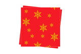 Servilleta Punta Punta 40x40cm Rojo Deco. Estrellas (Tinta Oro), 600uds