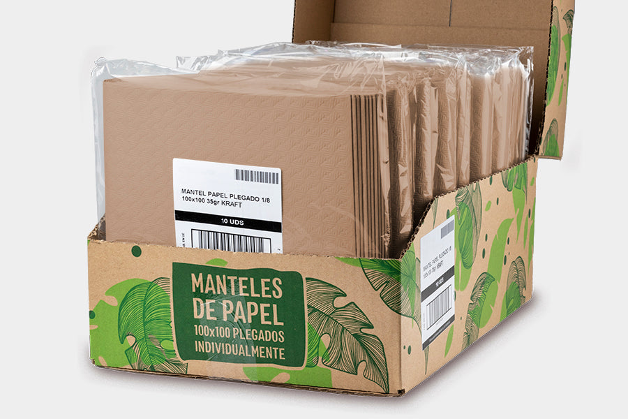 Manteau papier Eco Nature Pleg. 1/8 100x100 35gr. 150uds. (Embolsado a 10uds y doblado)