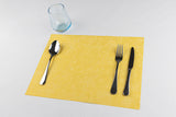 ; Mantel Cortado Novotex 30x40cm Amarillo Deco. Cachemir Blanco, 500uds